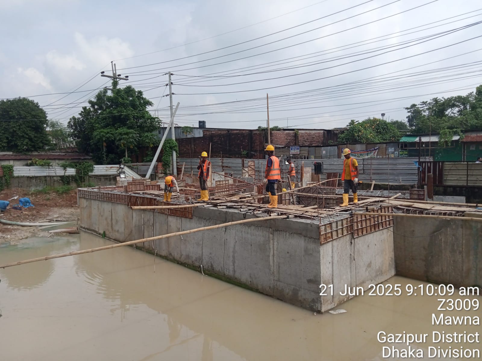 Roof slab and chamber construction for RC box culvert within textile campus in Gazipur