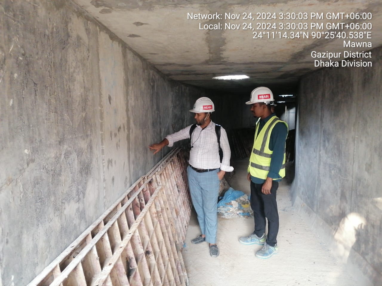 Internal inspection of completed culvert section ensuring alignment and smooth finish