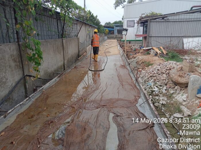 Extended completed reaches of culvert walls and roof slab along textile campus boundary